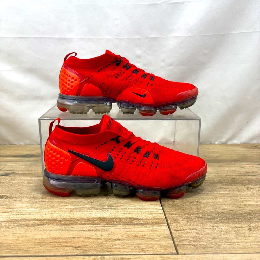Nike Air VaporMax 2 Flyknit Red Mens Size 7.5 Spiderman Shoes AR5406-600